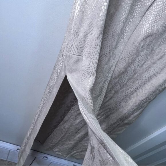 Vintage Jessica Open High Split Shirt Maxi Dress Snakeskin Print Size 10 Mobwife - Picture 5 of 13